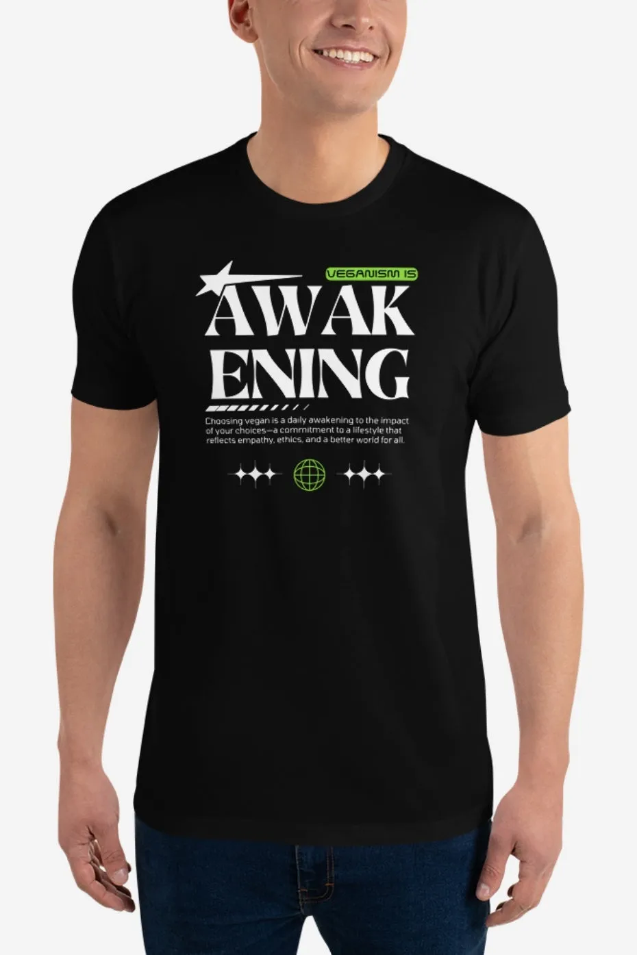 Veganism is Awakening Men's Fitted T-Shirt