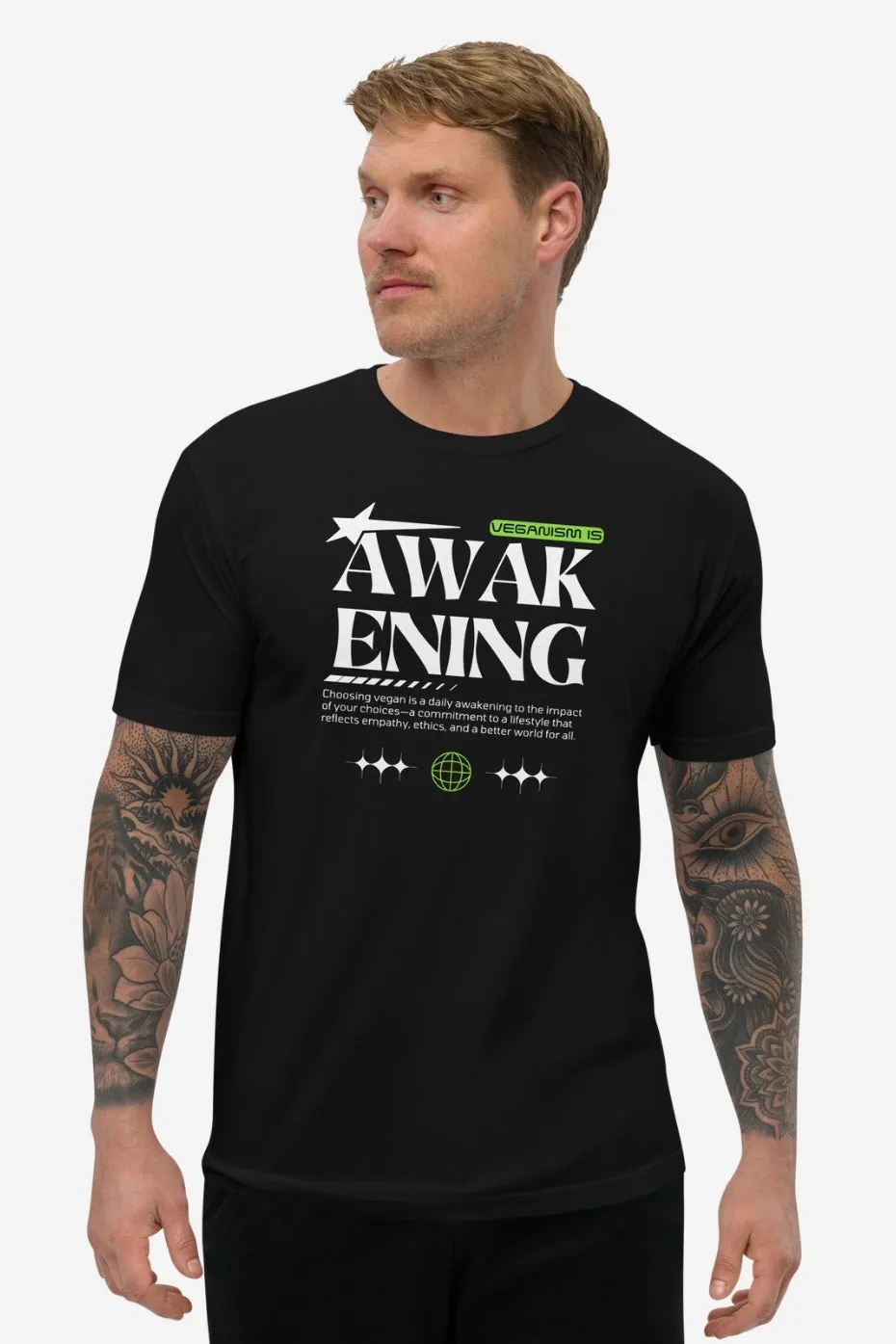 Veganism is Awakening Men's Fitted T-Shirt