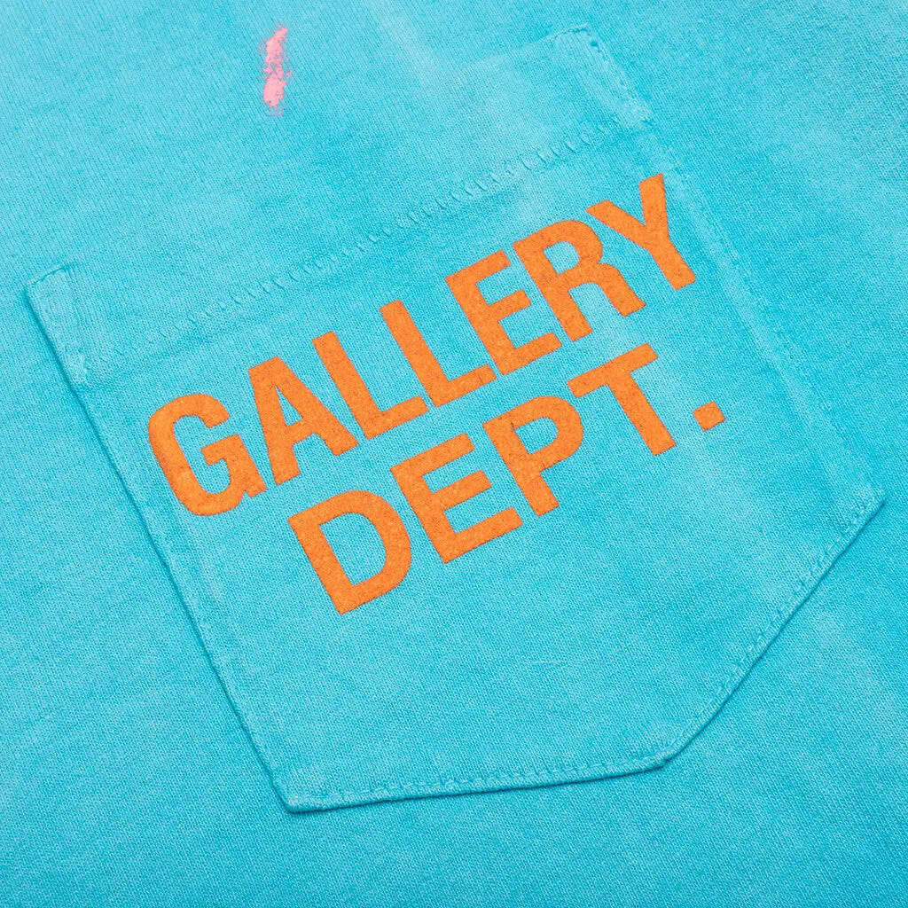 Vintage Logo Painted Tee - Turquoise