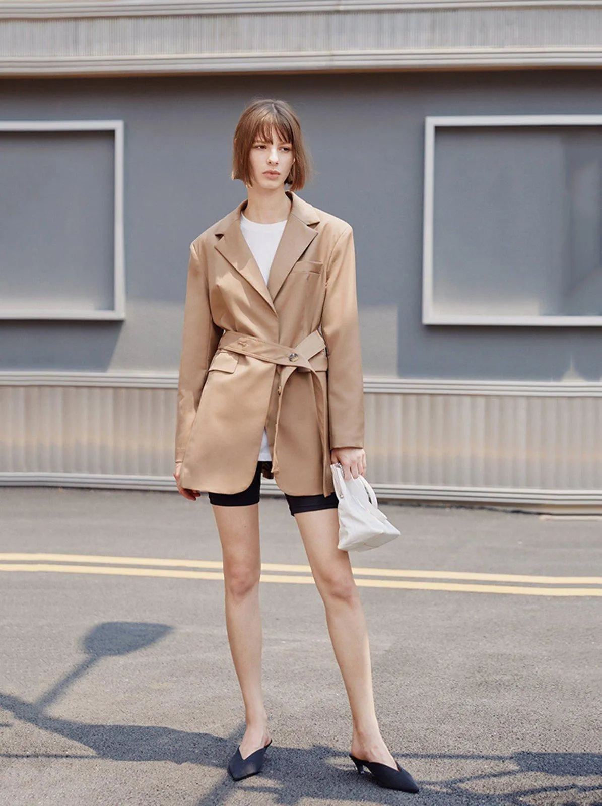 Women Long Blazer,Khaki Belt Blazer,oversize suit,female tunic coat,fall coat,Office Lady Suit,Autumn winter outfit,Casual blazer,Outerwear