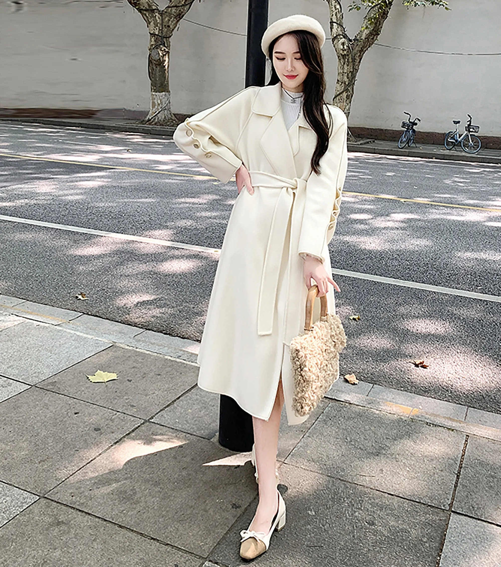 Women White Long Wool Coat,double-face cashmere coat,Handmade coat,Oversize wool coat,Wool Wrap Coat,Wedding coat,Winter coat,Vivian7 W124