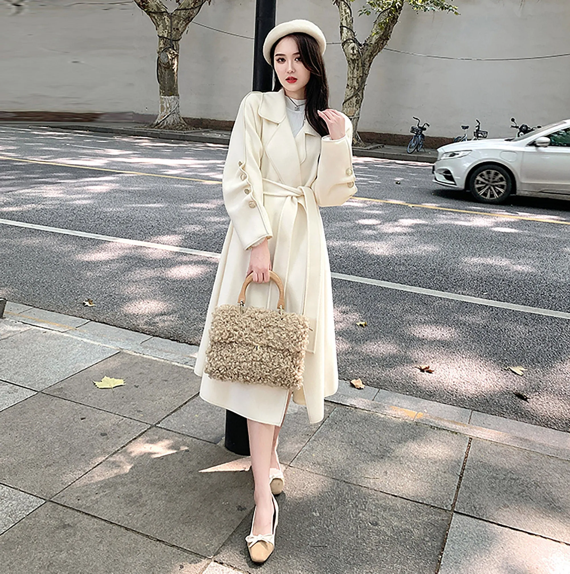 Women White Long Wool Coat,double-face cashmere coat,Handmade coat,Oversize wool coat,Wool Wrap Coat,Wedding coat,Winter coat,Vivian7 W124