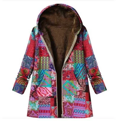 Women Winter Warm Floral Hooded