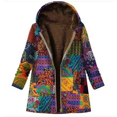 Women Winter Warm Floral Hooded